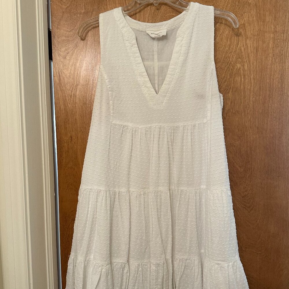 White Cotton Sleeveless Dress